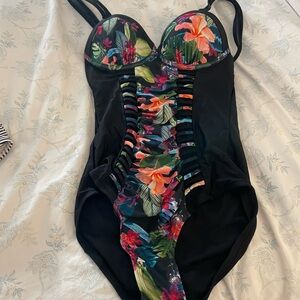 Floral one piece swimsuit